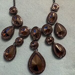 Elegant Dark Bronze Statement Necklace